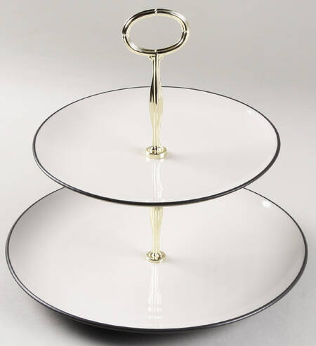 Colorwave Graphite 6 5/8"-10"  2 Tiered Serving Tray (Dp, Sp) HC