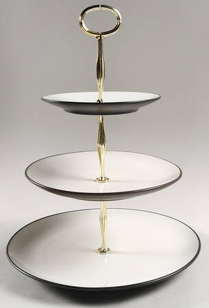 Colorwave Graphite 13 7/8"-14 1/4" 3-Tiered Serving Tray(DP,SP,BB) HC