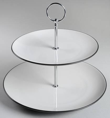 Colorwave Graphite 2 Tiered Serving Tray (Dinner & Salad Plate)