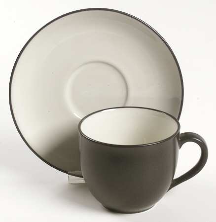 Colorwave Graphite Flat Cup & Saucer Set