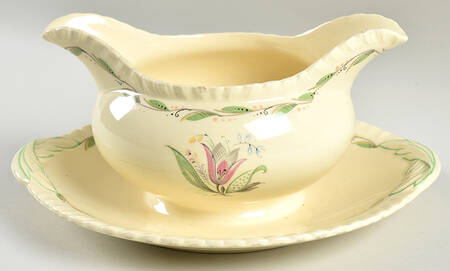 1214 Gravy Boat with Attached Underplate