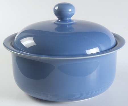 Solid Color True Blue 2 Qt Round Covered Casserole