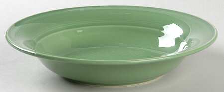 Solid Color Fern Green Rim Soup Bowl