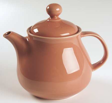 Solid Color Salmon Teapot & Lid