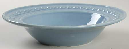 Del Mar Azure Blue Large Rim Soup Bowl