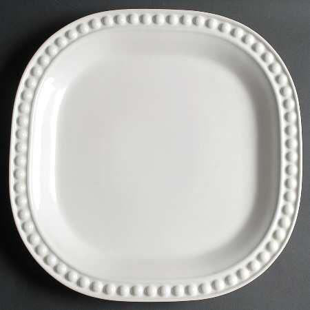 Del Mar Pearl White 14" Square Platter