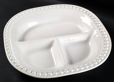 Del Mar Pearl White 3 Part Square Divided Server