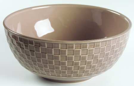 Check Mates Mocha 8" Round Vegetable Bowl