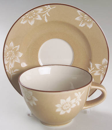 Island Flower Flat Cup & Saucer Set