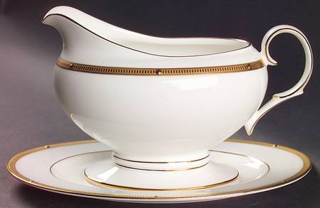 Rochelle Gold Gravy Boat & Underplate (Relish/Butter)