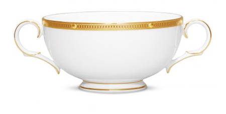 Rochelle Gold Footed Cream Soup Bowl