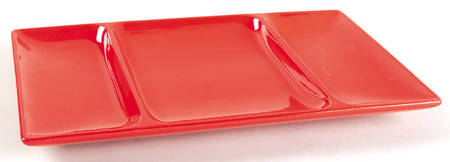 Candy Apple 3 Part Rectangular Divided Server by Noble Excellence