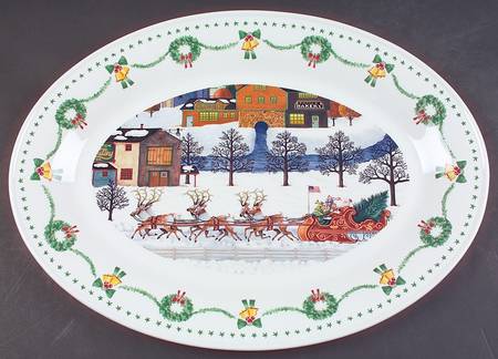 Americana Christmas 18" Oval Turkey Serving Platter