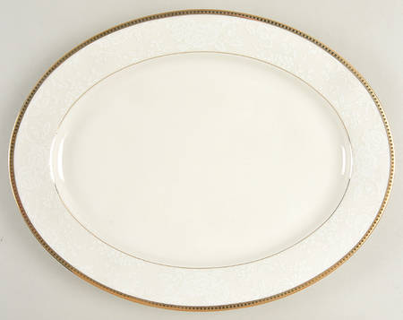 Vintage Lace Gold 14" Oval Serving Platter