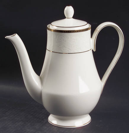 Vintage Lace Gold Coffee Pot & Lid