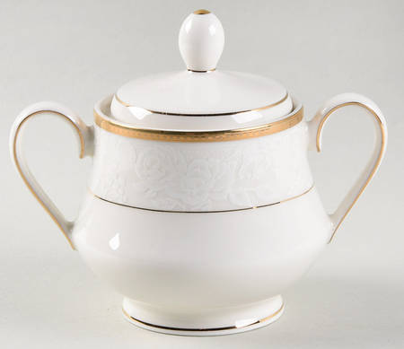Vintage Lace Gold Sugar Bowl & Lid