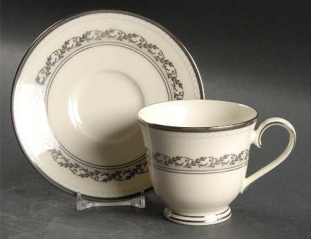 Westover Platinum Footed Cup & Saucer Set