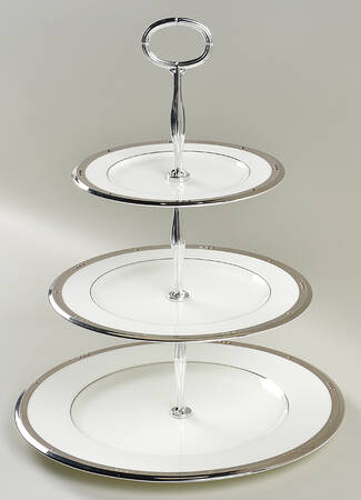 Chatelaine Platinum 13 7/8"-14 1/4" 3-Tiered Serving Tray(DP,SP,BB) HC