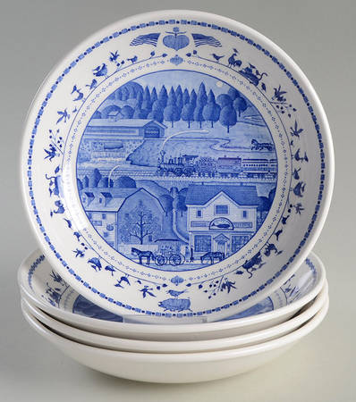 An America For All Seasons 8" Soup/Pasta Bowls - Set of 4