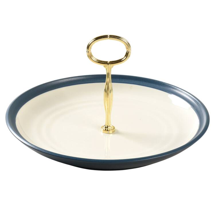 Sierra Blue Round Serving Plate with Center Handle (Dp) Hc