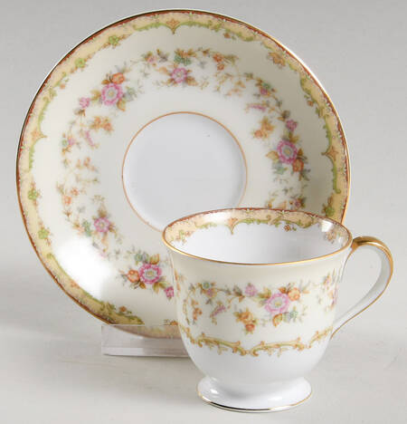 Columbine (No #) Footed Demitasse Cup & Saucer Set