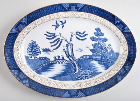 Blue Willow 14" Oval Serving Platter