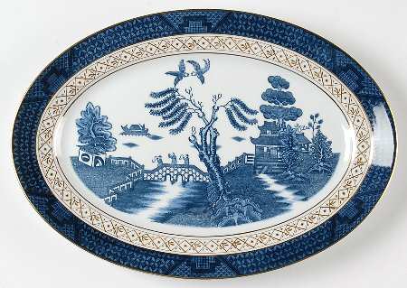 Blue Willow 12" Oval Serving Platter