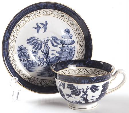 Blue Willow Footed Cup & Saucer Set by Nikko