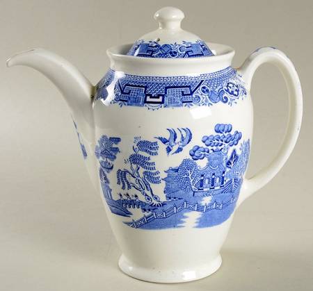 Willow Blue (No Gold Trim) Small Coffee Pot & Lid