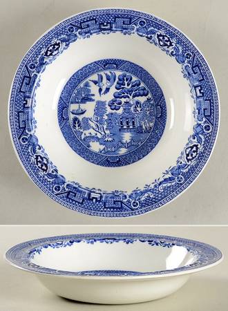 Willow Blue (No Gold Trim) Rim Cereal Bowl