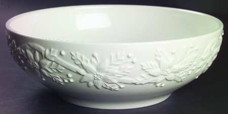 Christmas Poinsettia 10" Large Salad Serving Bowl