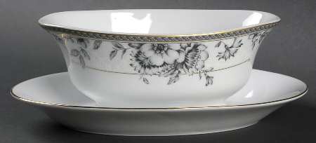 Nightingale Gravy Boat with Attached Underplate