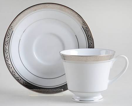 Majestic Platinum Footed Cup & Saucer Set