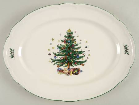 Holiday Greetings 14" Oval Serving Platter