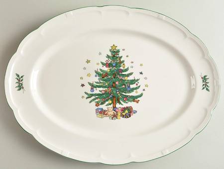 Holiday Greetings 14" Oval Serving Platter