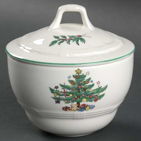 Holiday Greetings Sugar Bowl & Lid