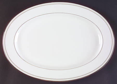 Platinum Beaded Pearl 14" Oval Serving Platter