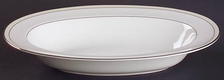 Platinum Beaded Pearl 11" Oval Vegetable Bowl