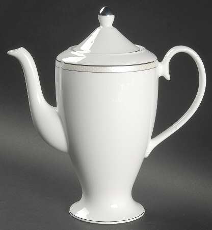 Platinum Beaded Pearl Tea/Coffee Pot & Lid