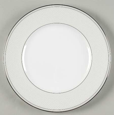 Platinum Beaded Pearl Accent Luncheon Plate