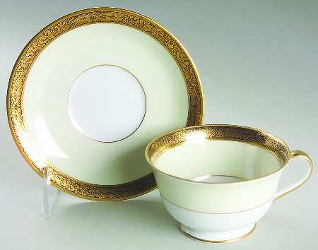 Goldkin (No #) Footed Cup & Saucer Set