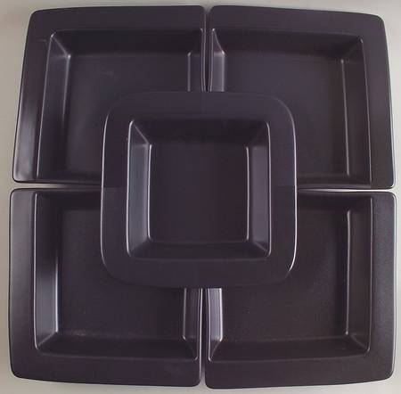 Arctic Nights (5 Pc)Chip & Dip (1 Square Bowl + 4 L Shaped Sides