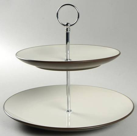 Colorwave Chocolate 2 Tiered Serving Tray (Dinner & Salad Plate)