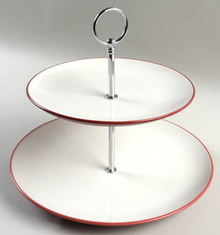 Colorwave Raspberry 2 Tiered Serving Tray (Dinner & Salad Plate)