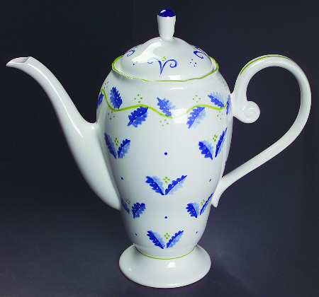 Blue Spring Tea/Coffee Pot & Lid