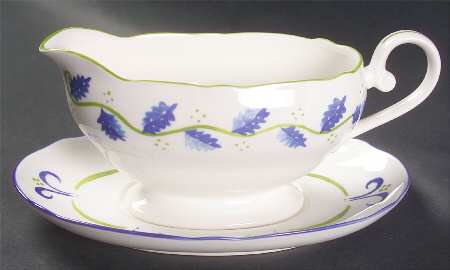 Blue Spring Gravy Boat & Underplate (Relish/Butter)