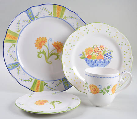 Sunshine Floral 4 Piece Place Setting