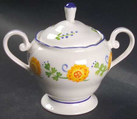Sunshine Floral Sugar Bowl & Lid