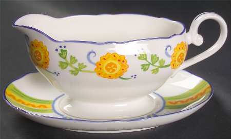 Sunshine Floral Gravy Boat & Underplate (Relish/Butter)