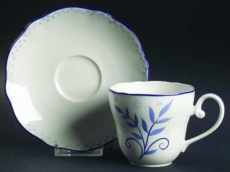 Blue Sunrise Flat Cup & Saucer Set